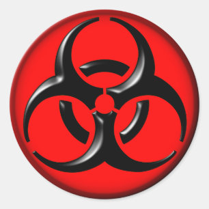 Sticker Rond BioHazard Toxic - Rouge