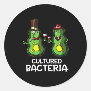 Sticker Rond biologie bactérie cultivée drôle étudiant science