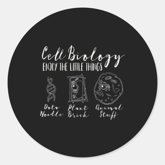 Sticker Rond biologie cellulaire drôle science - geeks nerdy (Devant)