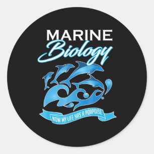 Sticker Rond Biologie Marine La Vie Dauphine A Marsouin Océan