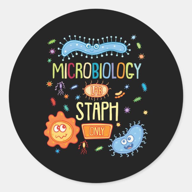 Sticker Rond Biologie microbiologiste Microbiologie Laboratoire (Devant)