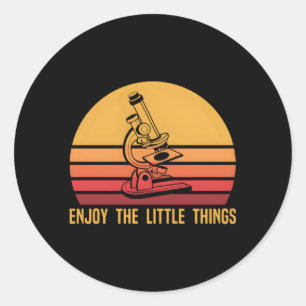 Sticker Rond Biologie Profitez de petites choses Microscopie
