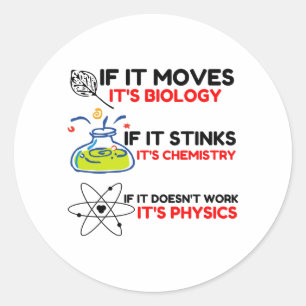 STICKER ROND BIOLOGIE SCIENTIFIQUE CHIMIE PHYSIQUE