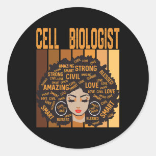 Sticker Rond Biologiste cellulaire Puissant Mois de l'histoire