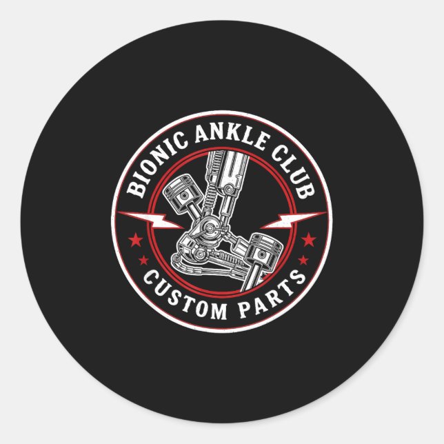 Sticker Rond Bionic Ankle Replacement Recovery Bionic Ankle Sur (Devant)