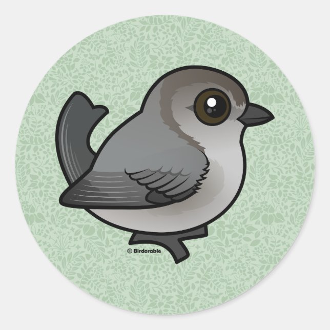 Sticker Rond Birdorable Bushtit, course du Pacifique (Devant)