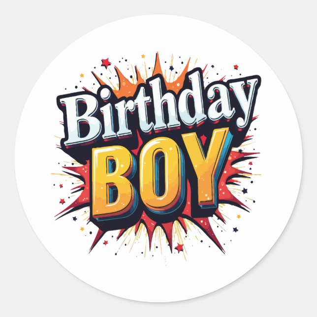 Sticker Rond Birthday Boy (Devant)