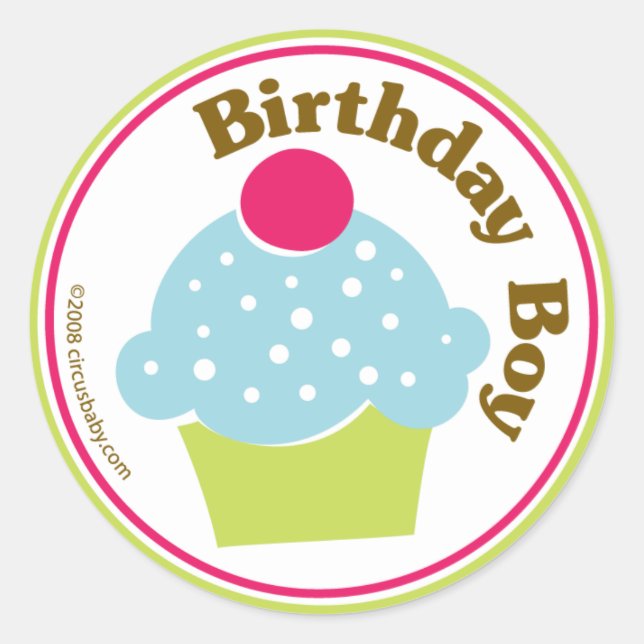 Sticker Rond Birthday Boy (Devant)