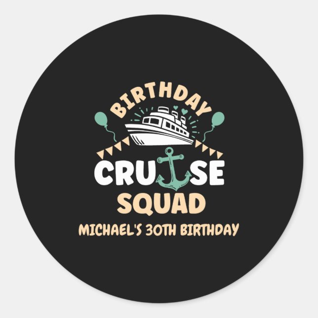 Sticker Rond Birthday Cruise Squad  (Devant)