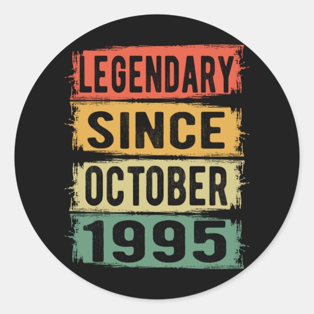 Sticker Rond Birthday Gift October 1995 (Devant)