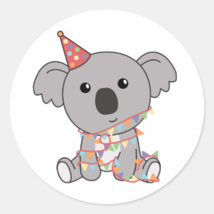 Sticker Rond Birthday Koala