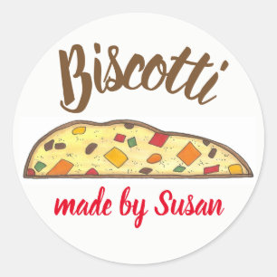 Sticker Rond Biscotti Italien Fait Maison Personnalisé Cuisiné 
