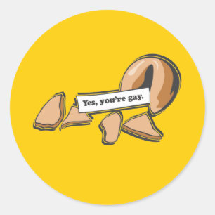 Sticker Rond Biscuit chinois - Vous êtes homosexuel