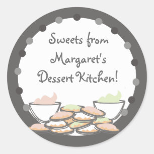 Sticker Rond biscuits congelés boulangerie pâtisserie autocolla