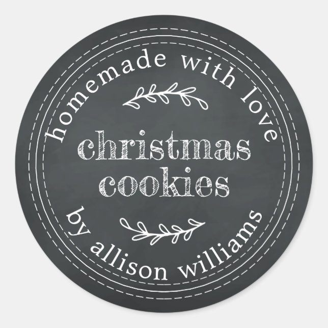 Sticker Rond Biscuits de Noël faits maison rustiques Tableau no (Devant)