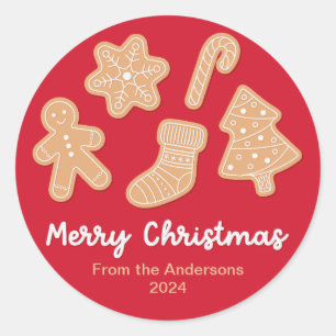 Sticker Rond Biscuits de pain d'épice de Noël doux