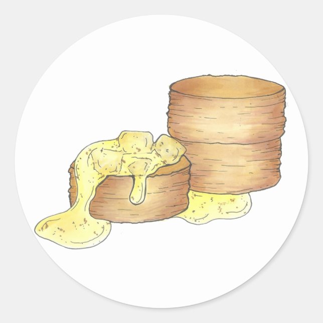Sticker Rond Biscuits et saucisses Gravité Petit déjeuner Sud (Devant)