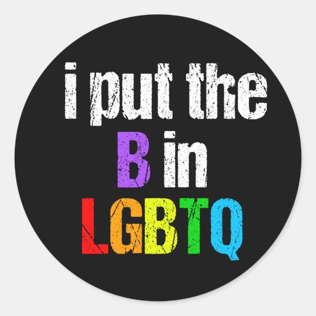 Sticker Rond Bisexuel drôle LGBTQ (Devant)
