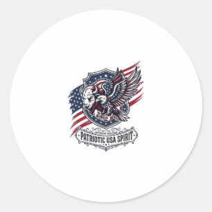 Sticker Rond Bison Aigle Patriotique Crête Animal Hybride Patri
