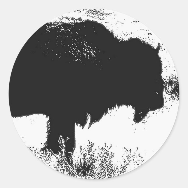 Sticker Rond Bison - Buffalo (Devant)
