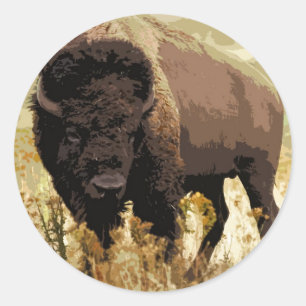 Sticker Rond Bison / Buffle