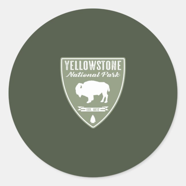 Sticker Rond Bison du parc national de Yellowstone (Devant)