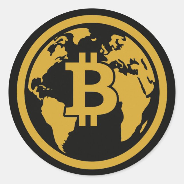 Sticker Rond Bitcoin a global asset (Devant)