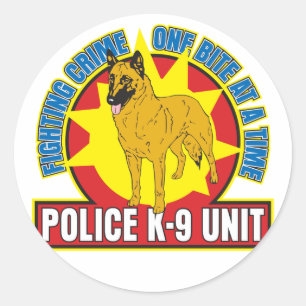 Sticker Rond Bite Malinois Belge K9