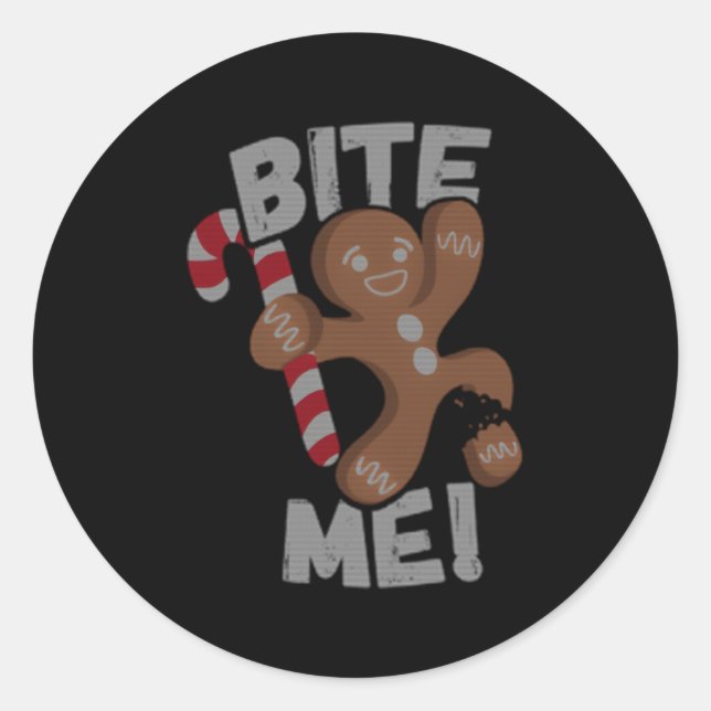 Sticker Rond Bite Me Gingpain (Devant)