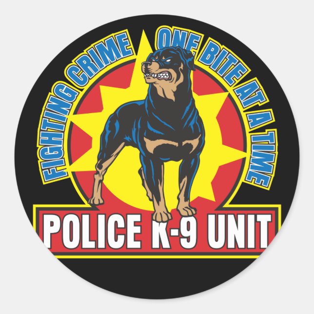Sticker Rond Bite Rottweiler K9 (Devant)