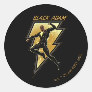 Sticker Rond Black Adam Lightning Bolt Illustration du caractèr