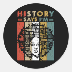 Sticker Rond Black Afro Woman