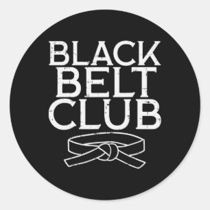 Sticker Rond Black Belt Club Cool Karate Taekwondo Kung Fu Jiu