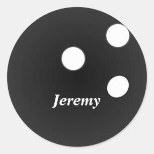 Sticker Rond Black Bowling Ball, modèle personnalisable