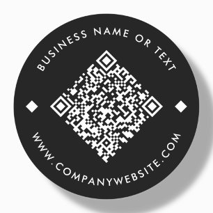 Sticker Rond Black Code QR personnalisé professionnel