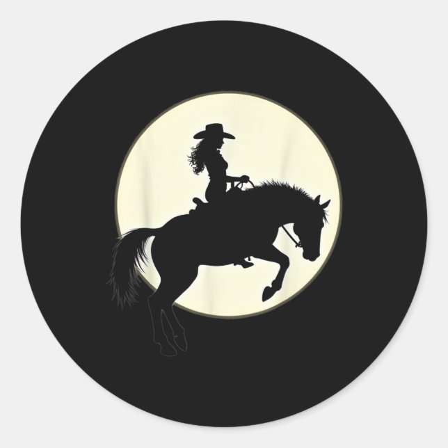 Sticker Rond Black Cowgirl Western Rodeo Melanin Histoire noire (Devant)