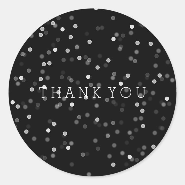 Sticker Rond Black Dreamy Bokeh Merci (Devant)