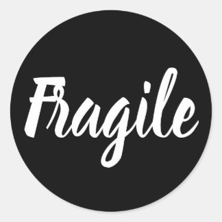 Sticker Rond Black et blanc fragile entreprise moderne tendance
