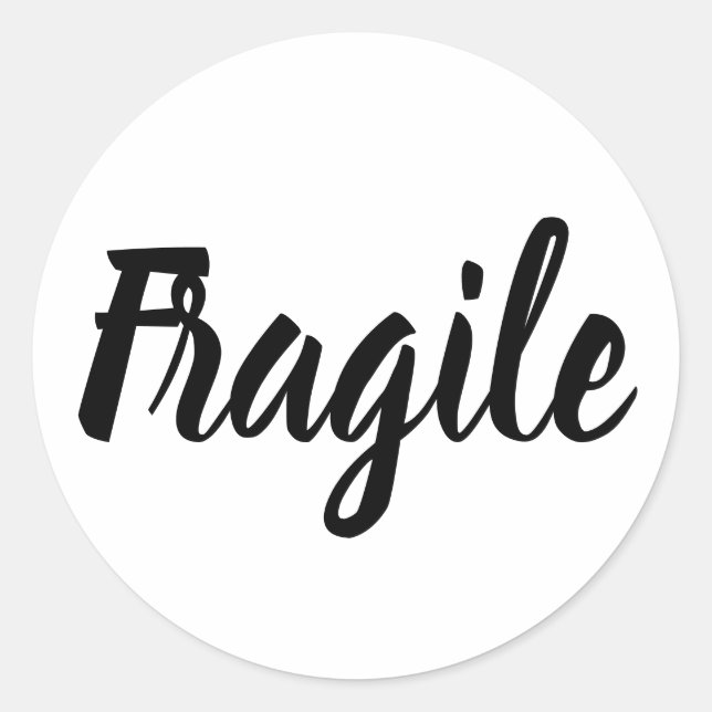 Sticker Rond Black et blanc fragile entreprise moderne tendance (Devant)