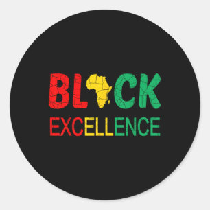 Sticker Rond Black Excellence Black Histoire Mois Bhm Hommes Fe