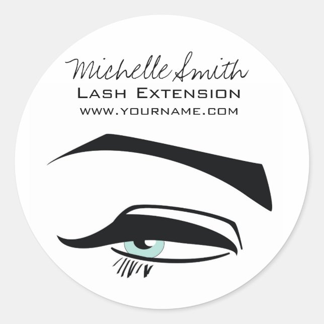 Sticker Rond Black Eyeliner bleu oeil henné icône de maquillage (Devant)