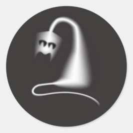 Sticker Rond Black ghost cat