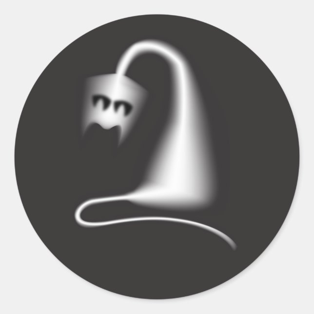 Sticker Rond Black ghost cat (Devant)