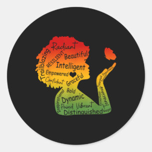 Sticker Rond Black Girl Magic Black History JunetDix Femmes