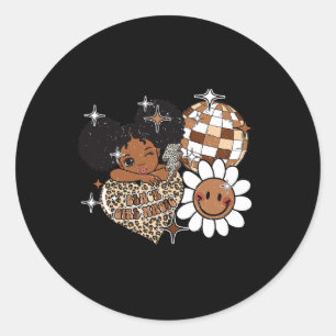 Sticker Rond Black Girl Magic Melanin Histoire Girls Afro Puffs