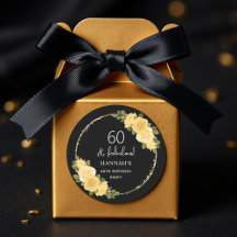 Black Gold & Jaune Floral 60e anniversaire