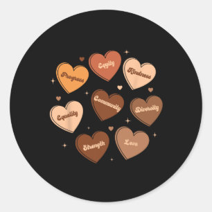 Sticker Rond Black History Fists Diversité Équité Melanin Afriq