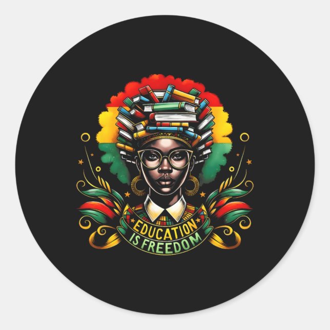 Sticker Rond Black History Month Black Leaders African American (Devant)
