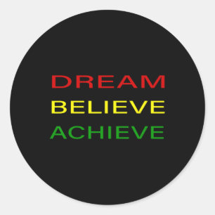 Sticker Rond Black History Moth Dream Croire Atteindre - Red Ye