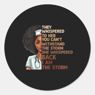 Sticker Rond Black History Moth Nurse Fier Black African Amer